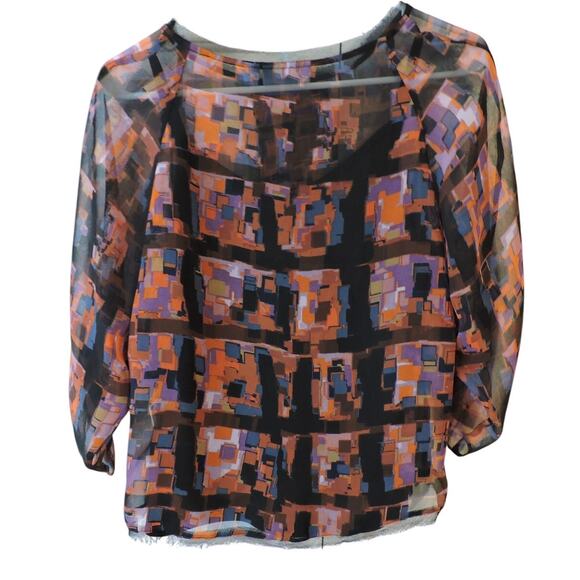 Simply Vera Sequined Blouse on Geometric Print Size PS - Picture 5 of 5